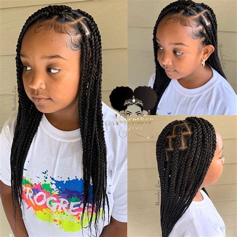 10 Cute Box Braids For Kids Hairstyles That Will Make Every Day。